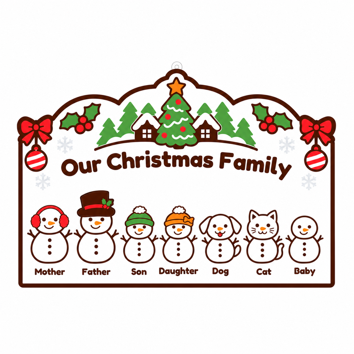 Digital design preview: Our Christmas Family personalized snowman sign